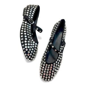 Rhinestone Mary Jane Ballet Flats NEW